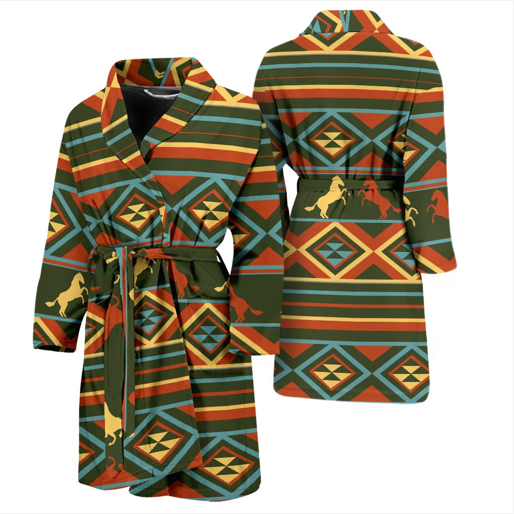 Horse Western Pattern Men Bath Robe
