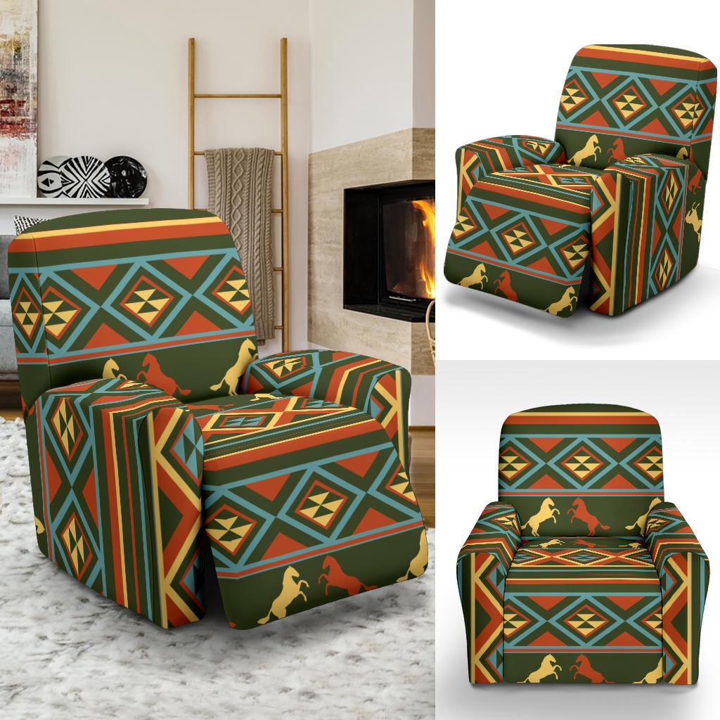 Horse Western Pattern Recliner Slipcover-JORJUNE.COM