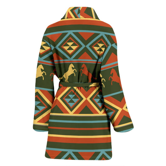 Horse Western Pattern Women Bath Robe