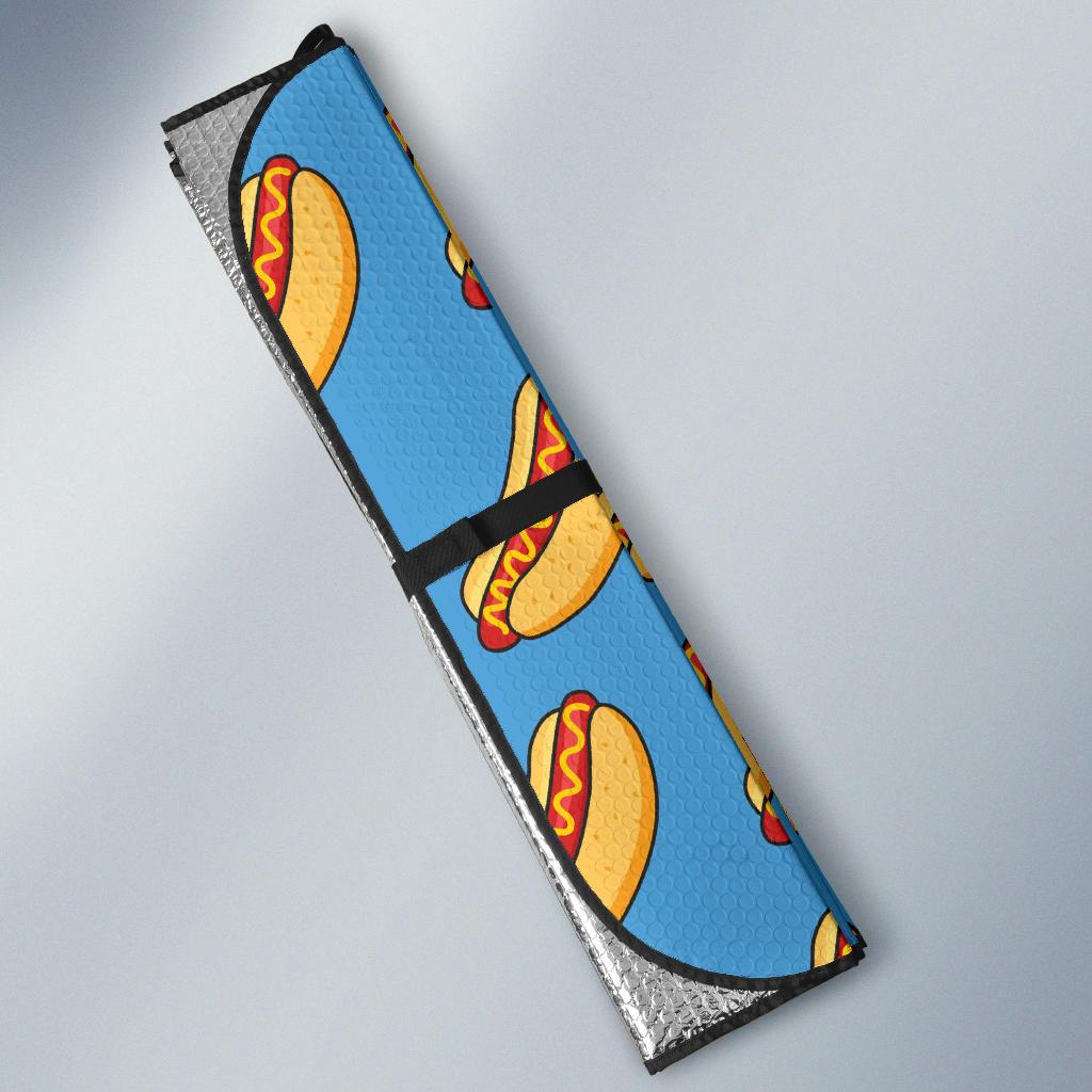 Hot Dog Pattern Print Design 02 Car Sun Shade-JORJUNE.COM