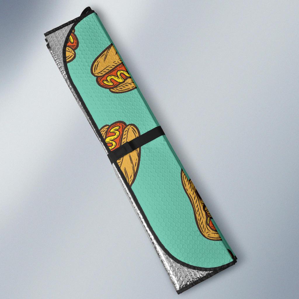Hot Dog Pattern Print Design 04 Car Sun Shade-JORJUNE.COM