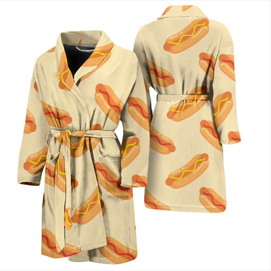 Hot Dog Pattern Print Design 05 Men Bathrobe-JORJUNE.COM