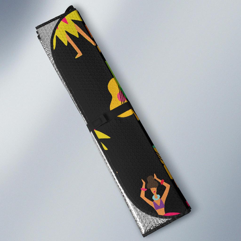 Hula Dancers Hawaiian Girl Pattern Print Design 03 Car Sun Shades-JORJUNE.COM