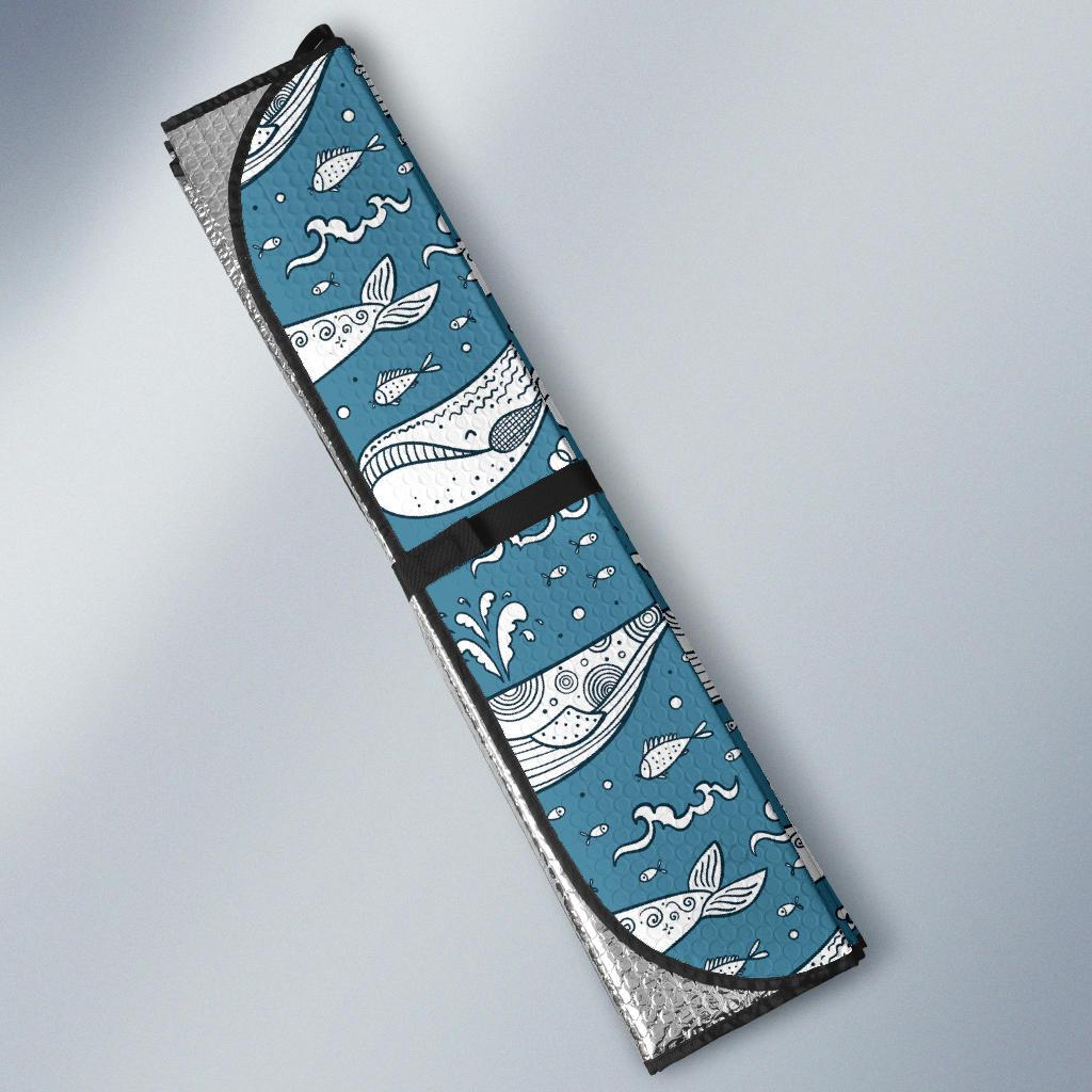 Humpback Whale Pattern Print Design 03 Car Sun Shades-JORJUNE.COM