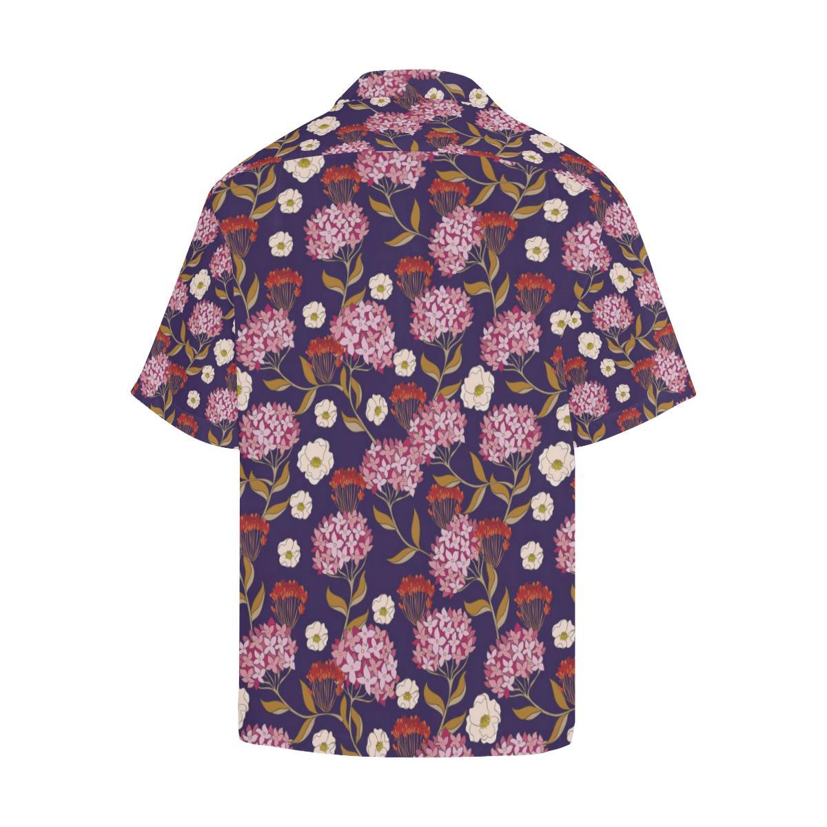 Hydrangea Pattern Print Design HD010 Men Hawaiian Shirt-JorJune