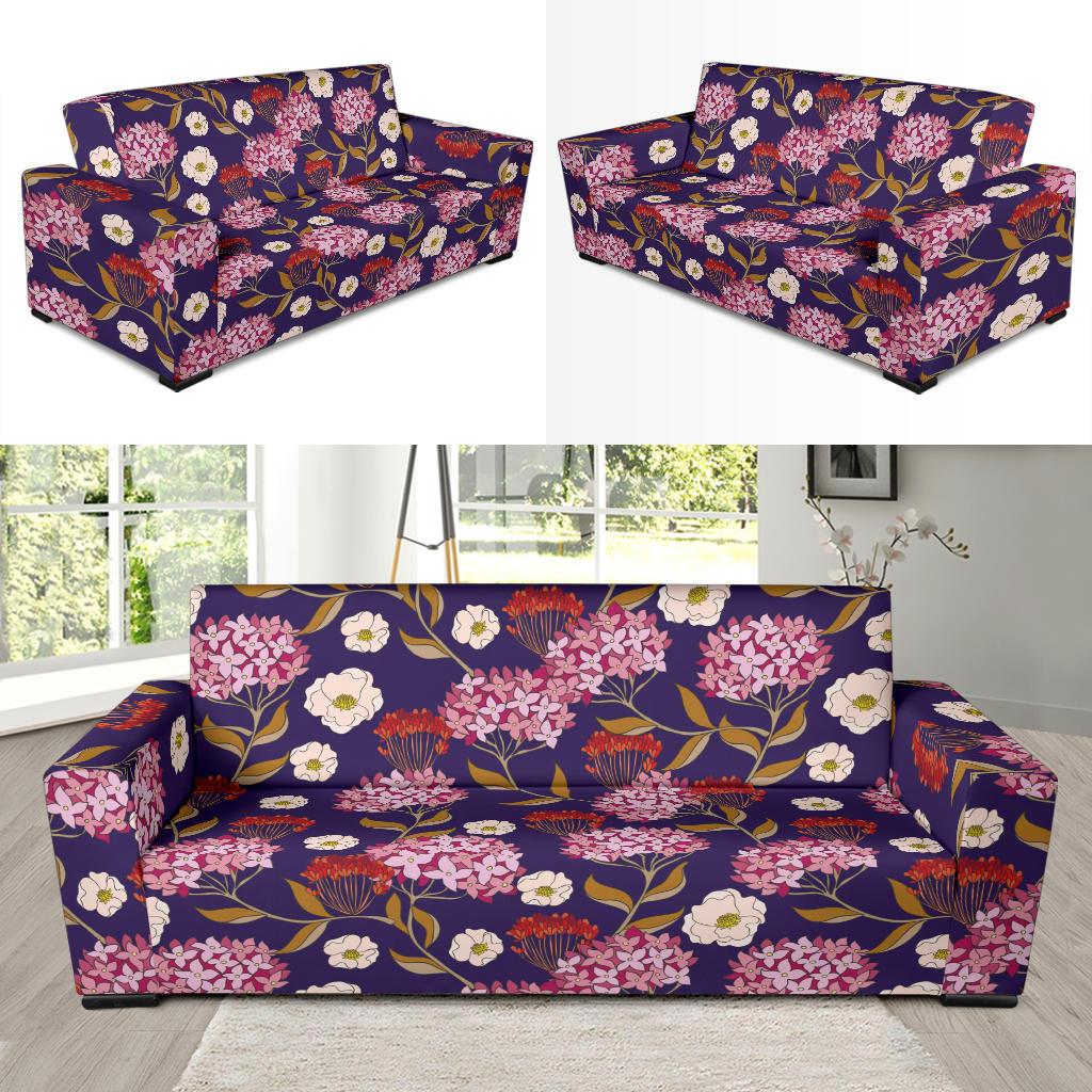 Hydrangea Pattern Print Design HD010 Sofa Slipcover-JORJUNE.COM