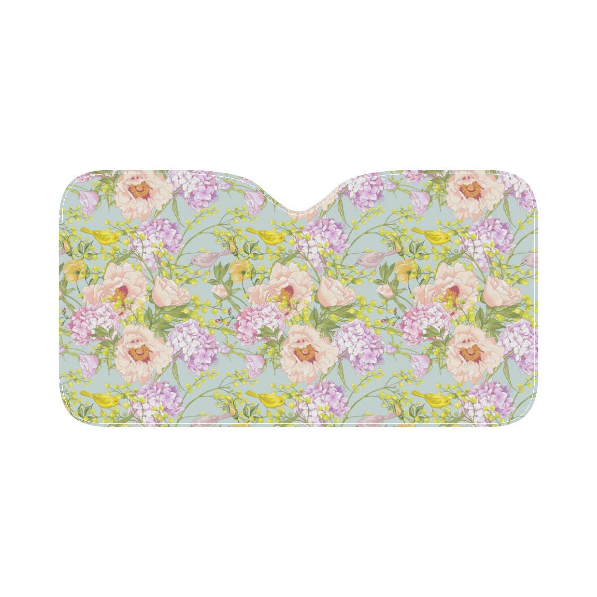 Hydrangea Pattern Print Design HD02 Car Sun Shade-JorJune