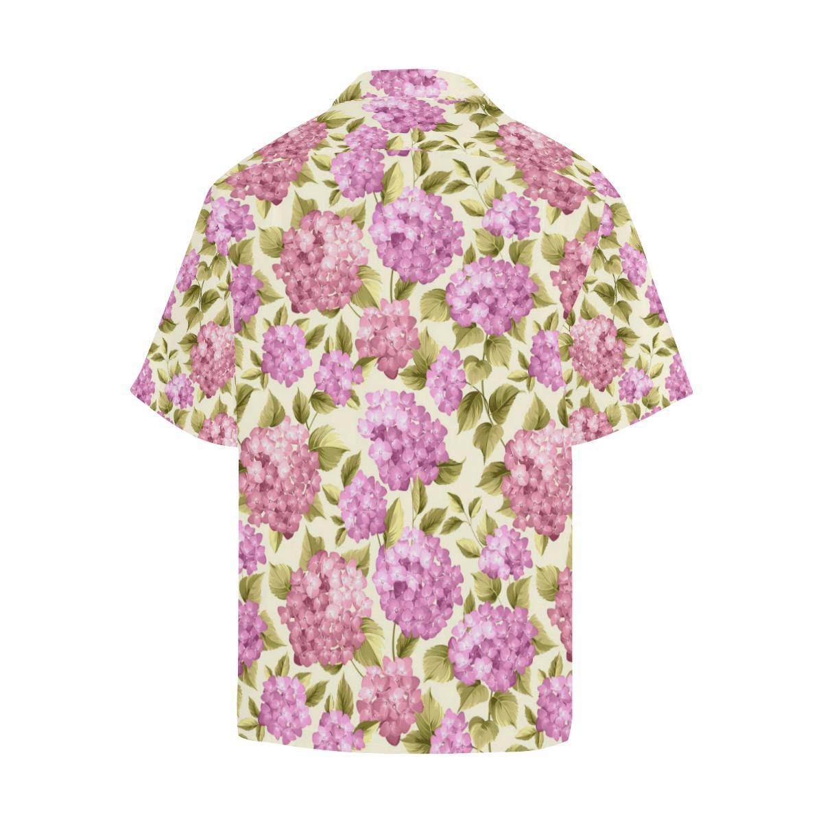 Hydrangea Pattern Print Design HD05 Men Hawaiian Shirt-JorJune