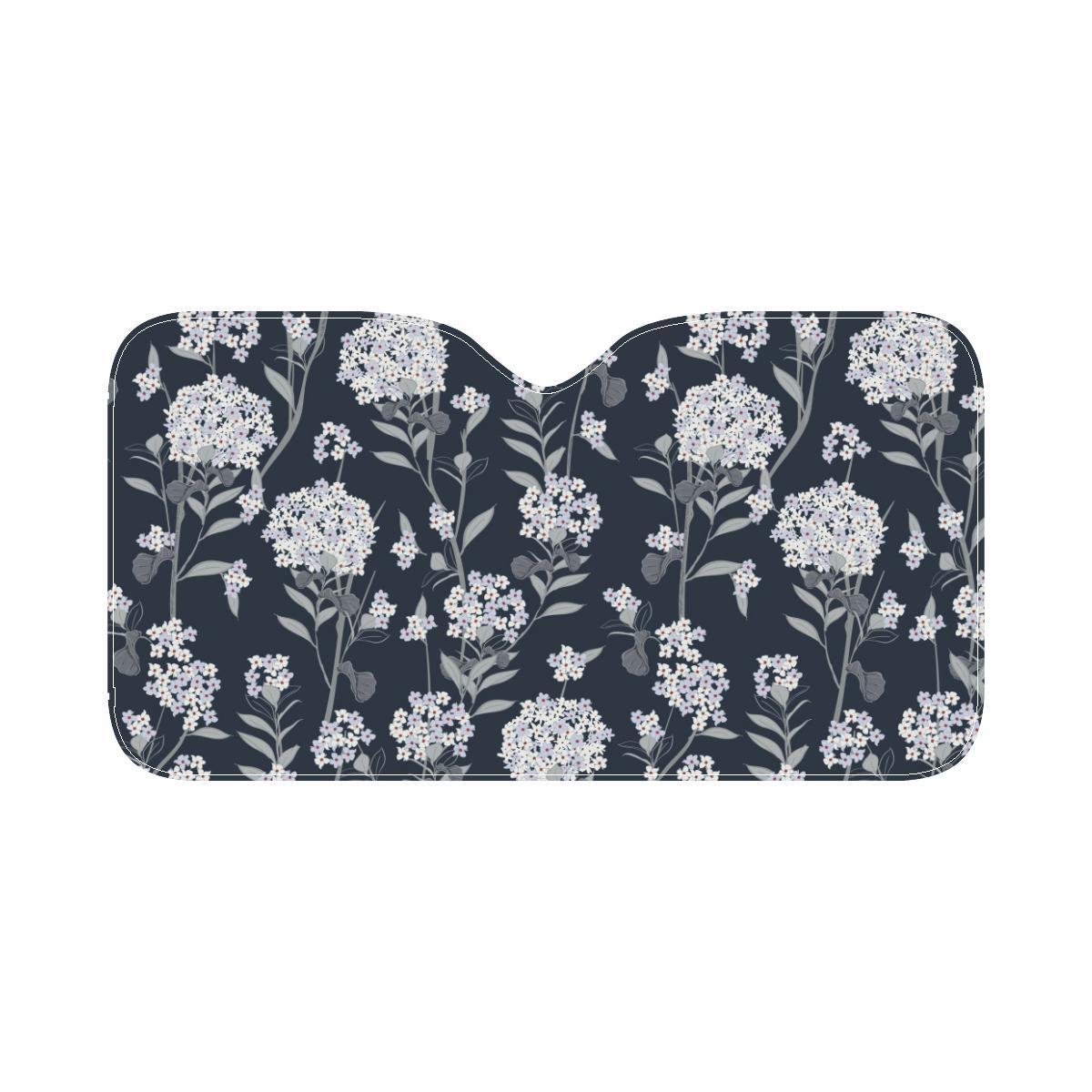 Hydrangea Pattern Print Design HD07 Car Sun Shade-JorJune