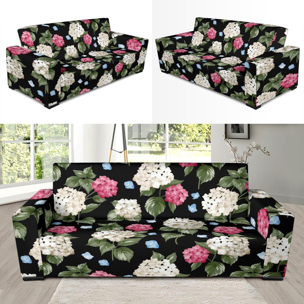 Hydrangea Pattern Print Design HD09 Sofa Slipcover-JORJUNE.COM
