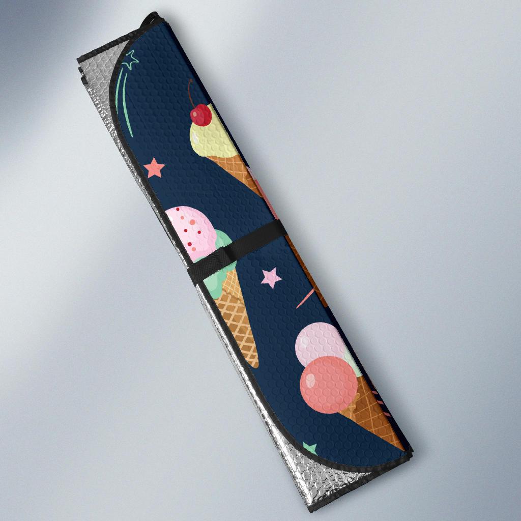 Ice Cream Pattern Print Design 04 Car Sun Shades-JORJUNE.COM