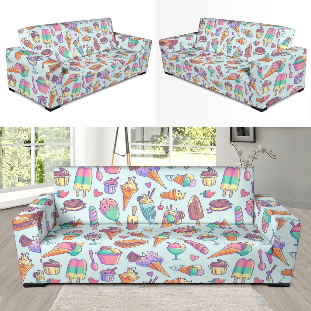 Ice Cream Pattern Print Design IC02 Sofa Slipcover-JORJUNE.COM