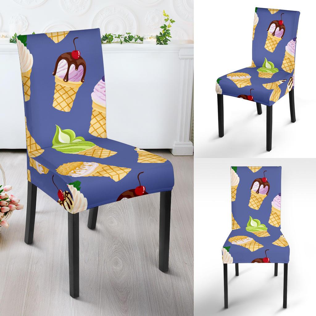 Ice Cream Pattern Print Design IC03 Dining Chair Slipcover-JORJUNE.COM