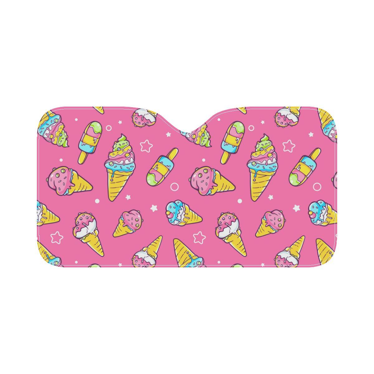 Ice Cream Pattern Print Design IC04 Car Sun Shade-JorJune