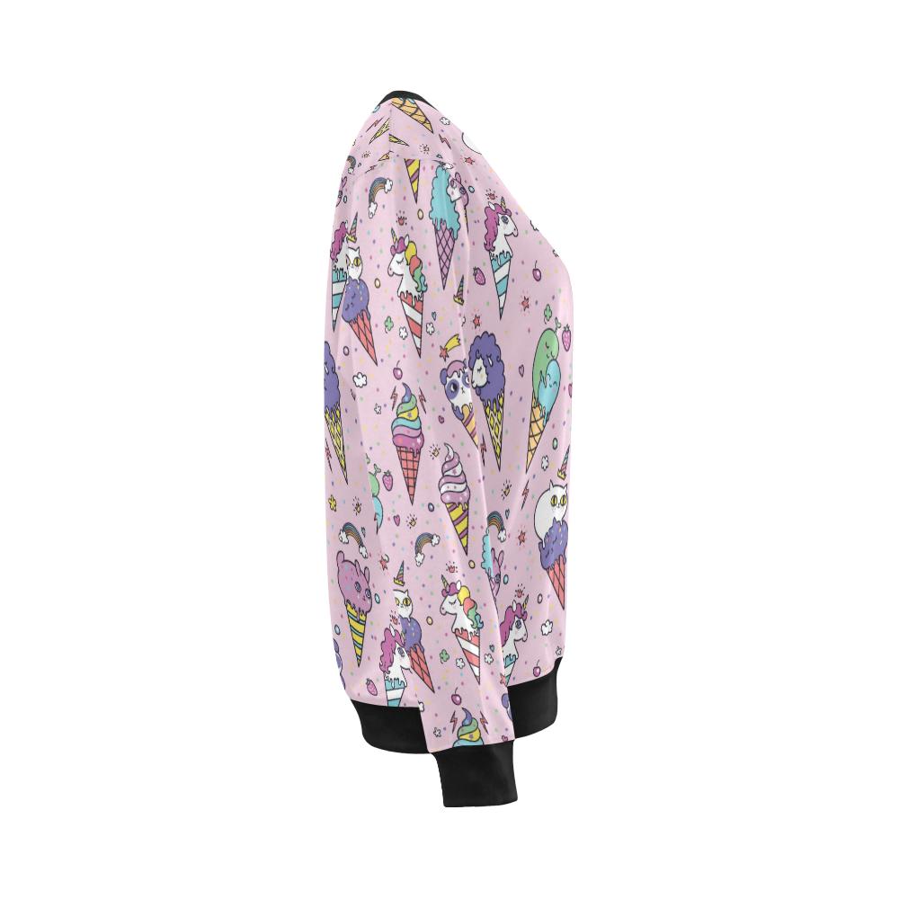 Ice Cream Pattern Print Design IC05 Women Long Sleeve Sweatshirt-JorJune