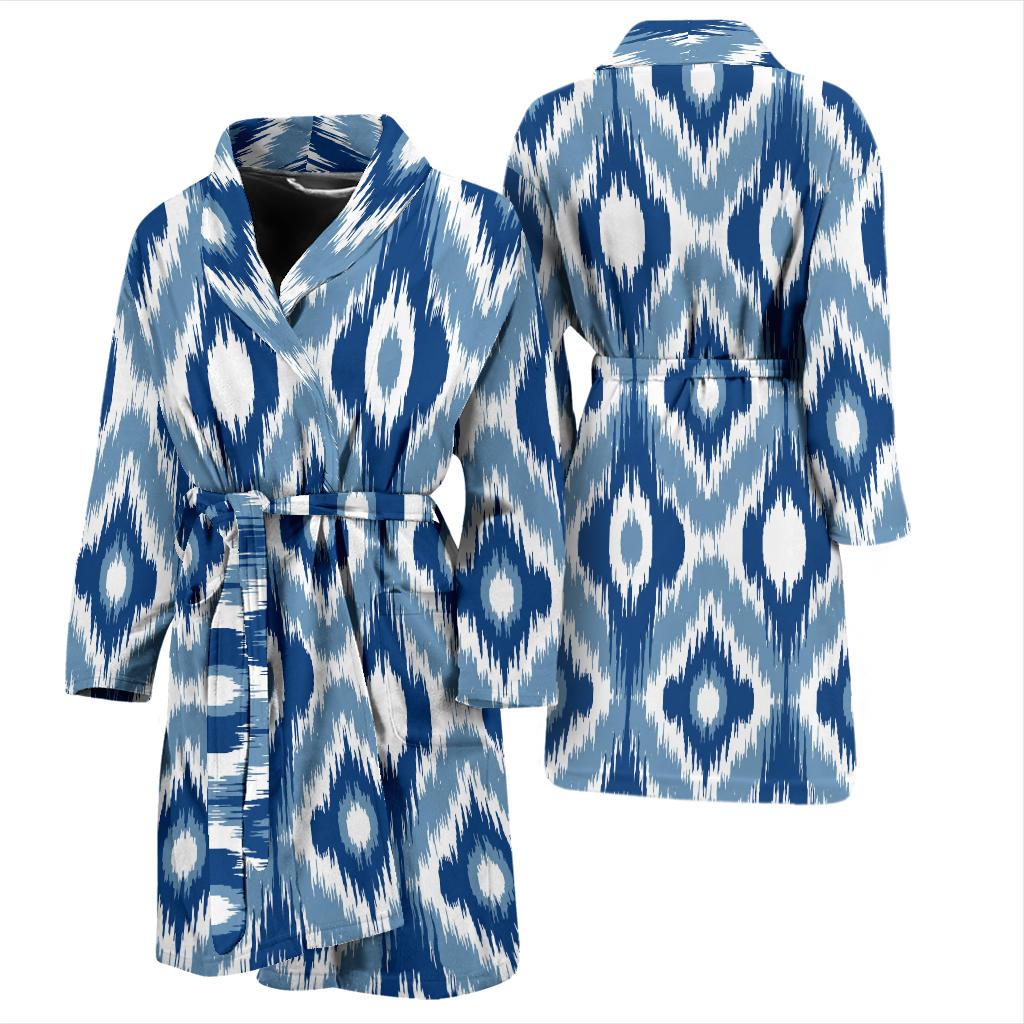 Ikat Pattern Print Design 03 Men Bathrobe-JORJUNE.COM