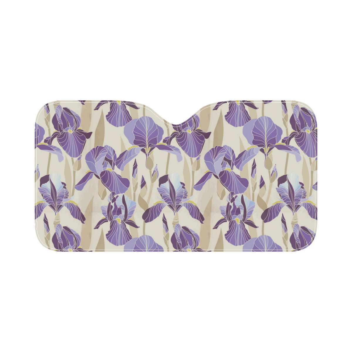Iris Pattern Print Design IR02 Car Sun Shade-JorJune