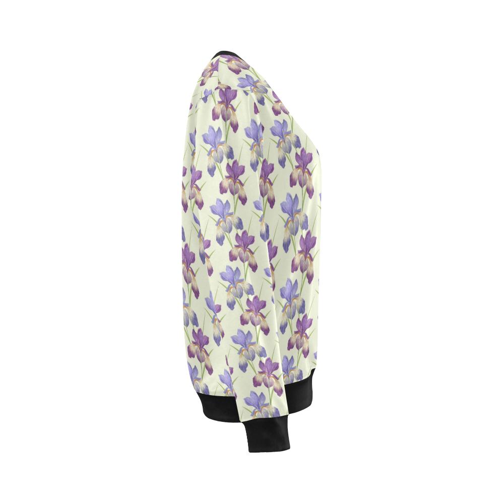 Iris Pattern Print Design IR08 Women Long Sleeve Sweatshirt-JorJune
