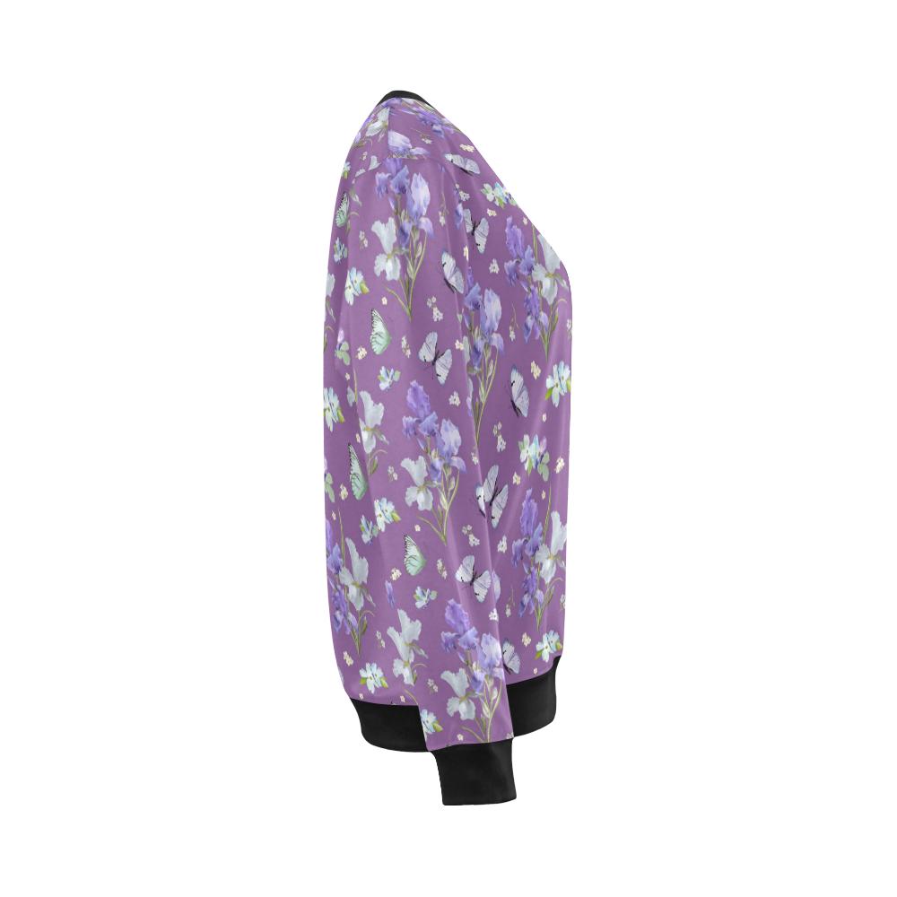 Iris Pattern Print Design IR09 Women Long Sleeve Sweatshirt-JorJune