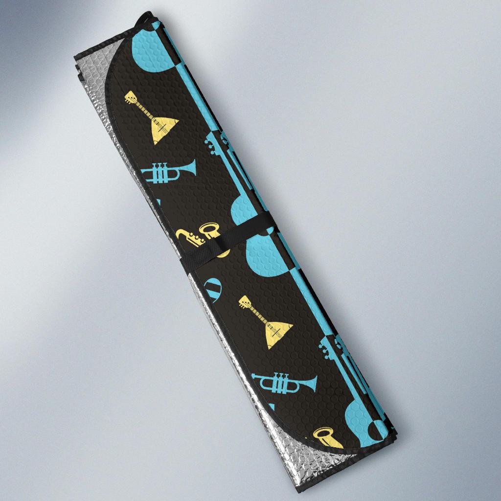 Jazz Pattern Print Design 02 Car Sun Shades-JORJUNE.COM