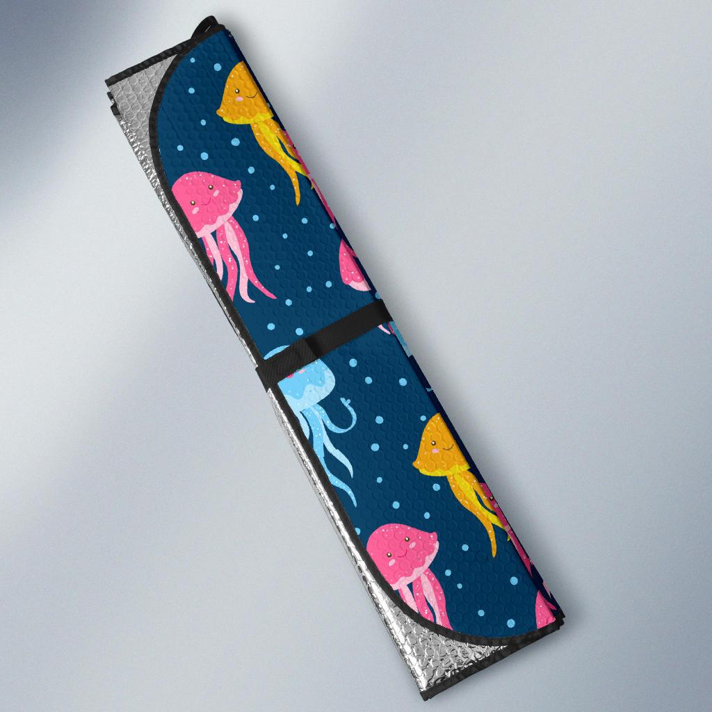 Jellyfish Pattern Print Design 04 Car Sun Shades-JORJUNE.COM