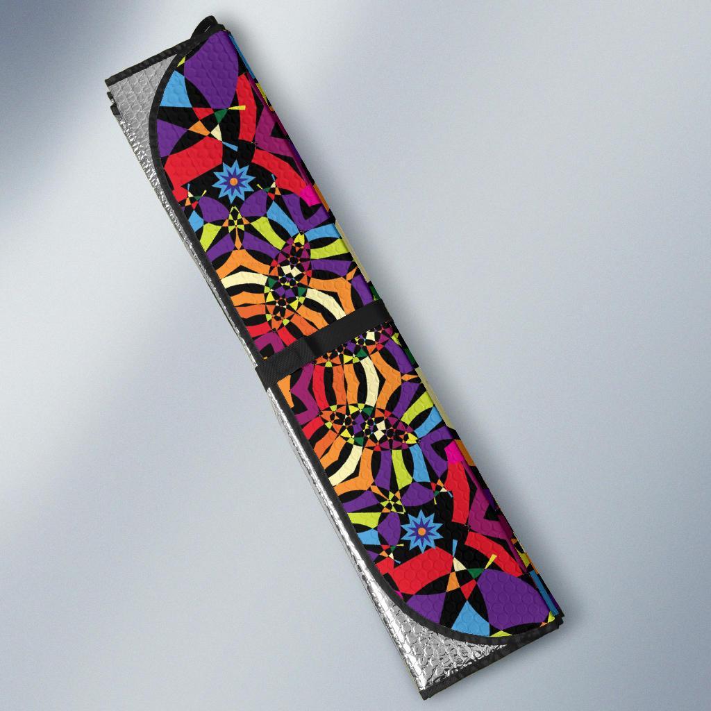 Kaleidoscope Pattern Print Design 01 Car Sun Shades-JORJUNE.COM