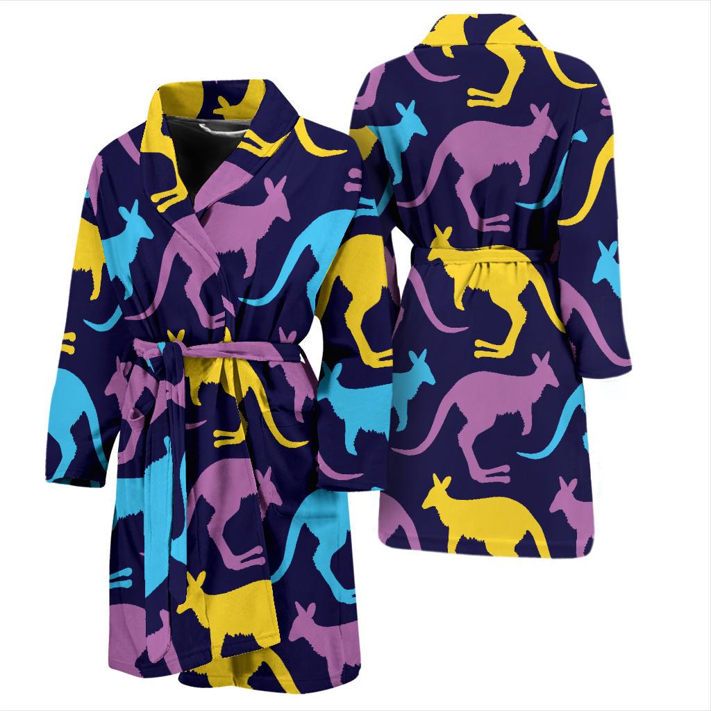 Kangaroos Pattern Print Design 02 Men Bathrobe-JORJUNE.COM