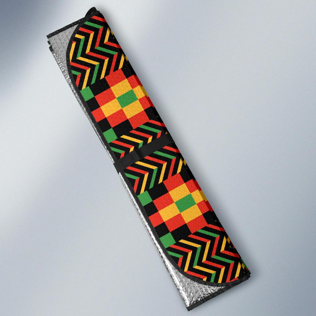 Kente Pattern Print Design 01 Car Sun Shades-JORJUNE.COM