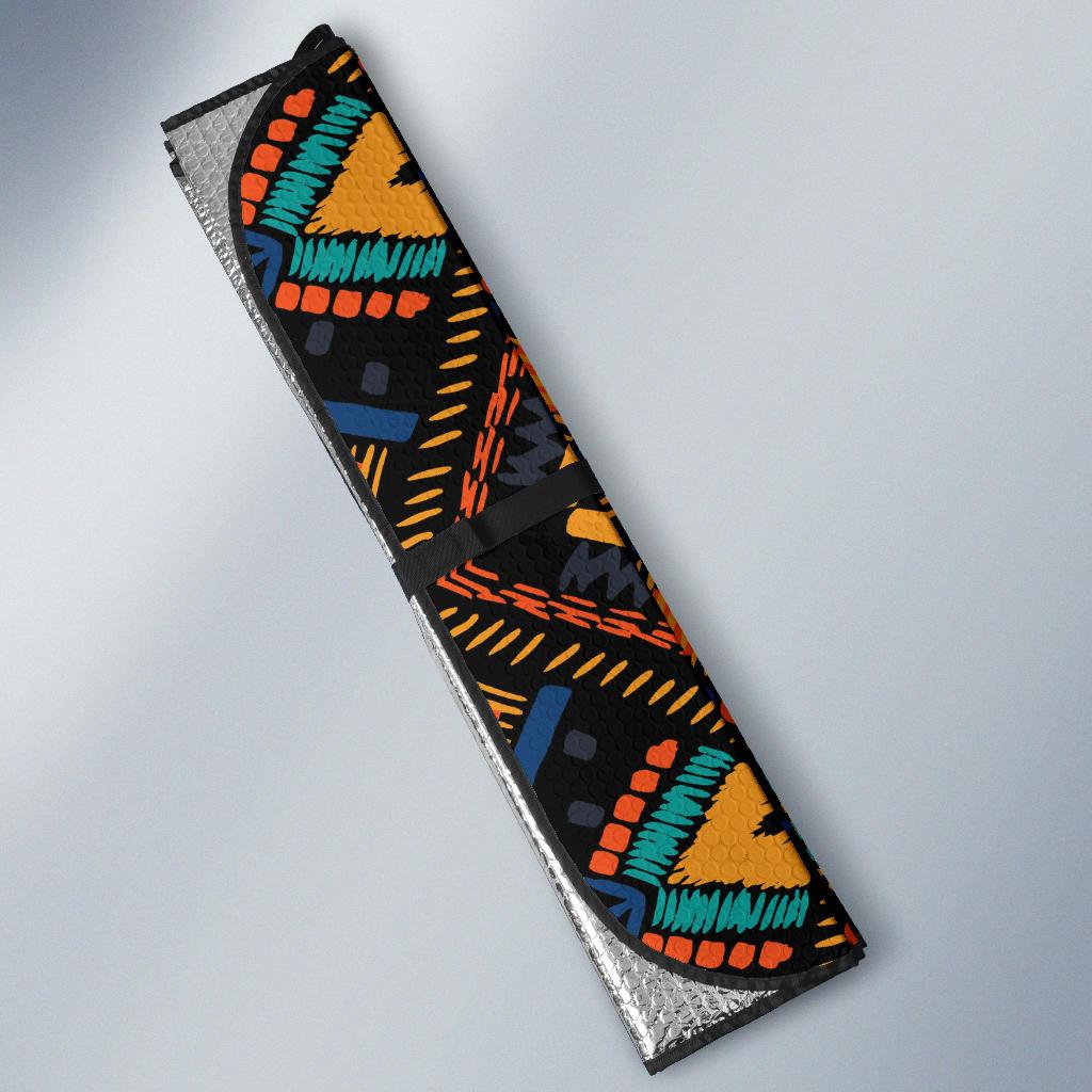 Kente Pattern Print Design 04 Car Sun Shades-JORJUNE.COM