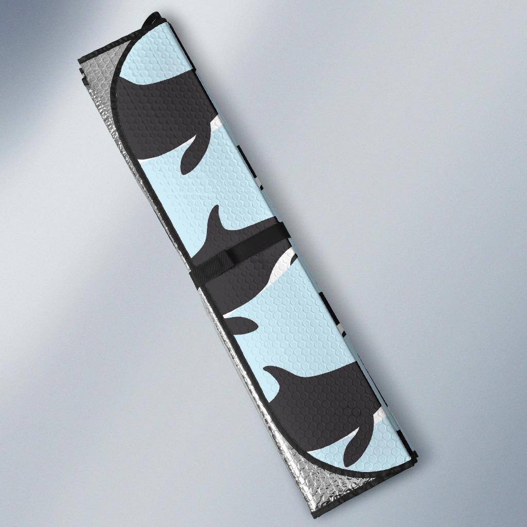 Killer Whale Pattern Print Design 01 Car Sun Shades-JORJUNE.COM
