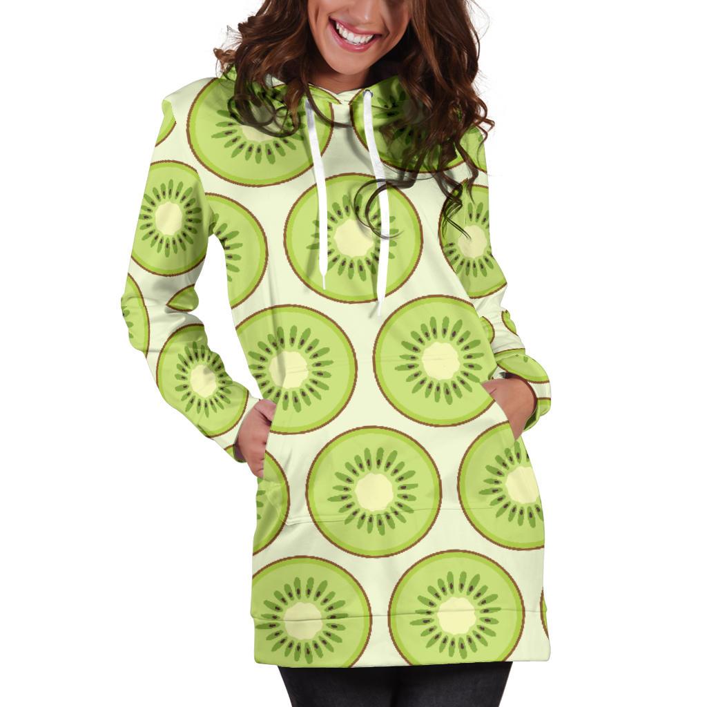 Kiwi Pattern Print Design KW02 Women Hoodie Dress