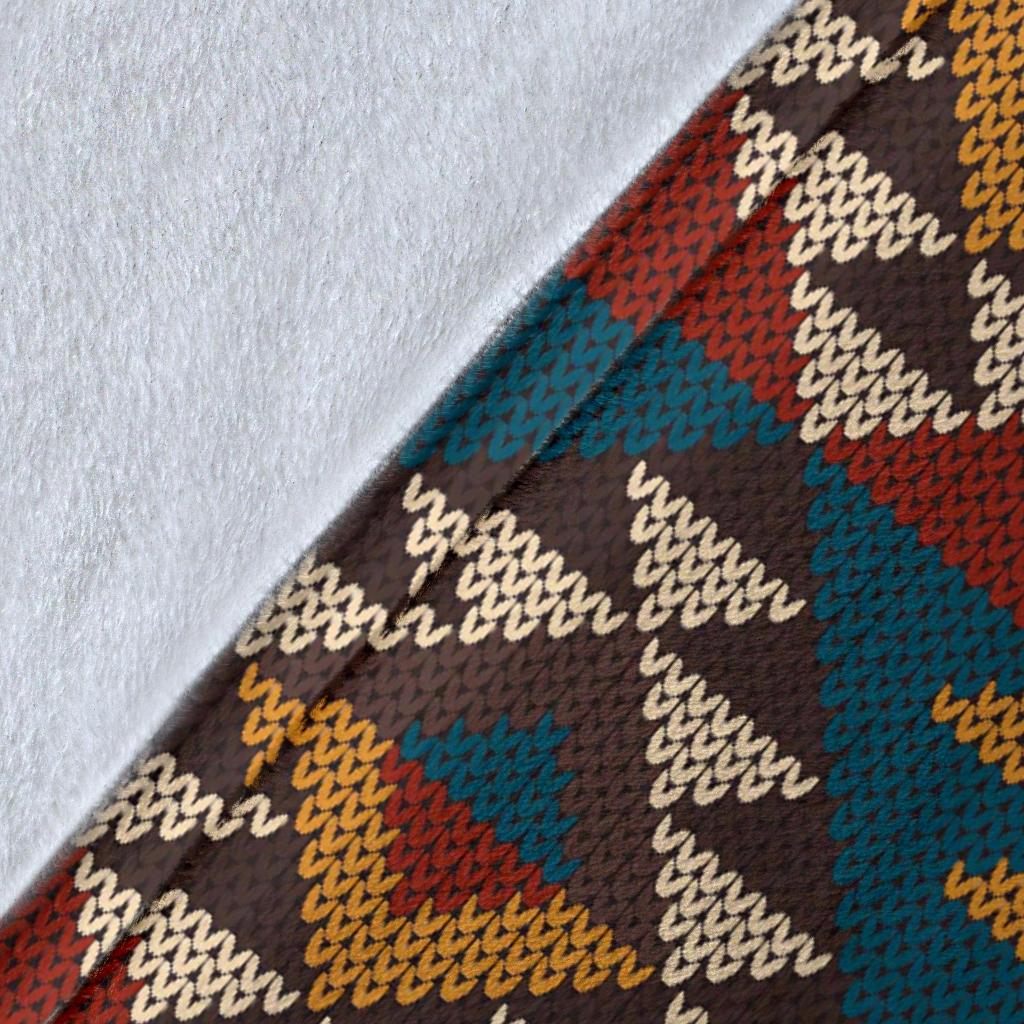 Knit Aztec Tribal Fleece Blanket