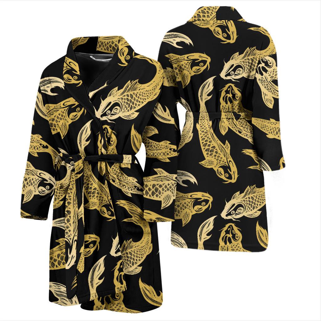 KOI Fish Pattern Print Design 03 Men Bathrobe-JORJUNE.COM