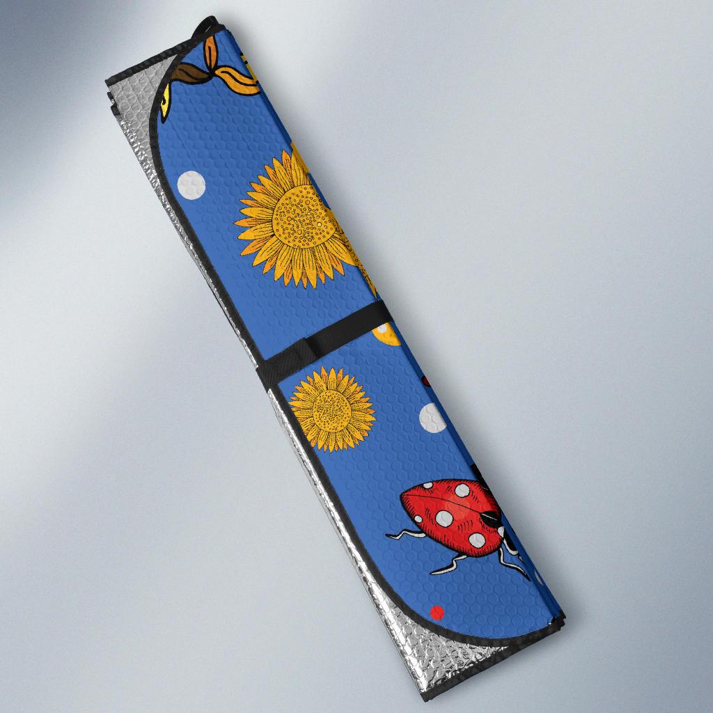Ladybug Pattern Print Design 05 Car Sun Shades-JORJUNE.COM