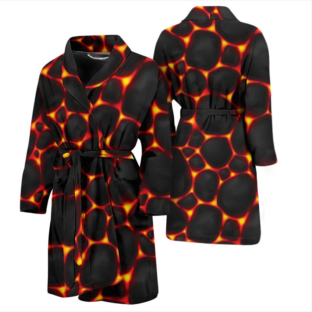 Lava Pattern Print Design 01 Men Bathrobe-JORJUNE.COM