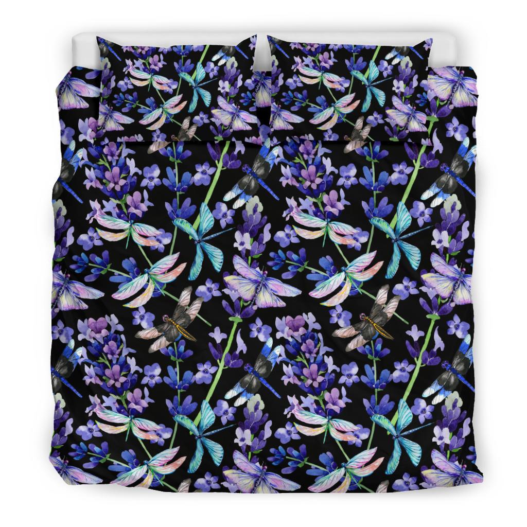 Lavender Dragonfly Pattern Print Design LV03 Duvet Cover Bedding Set-JORJUNE.COM
