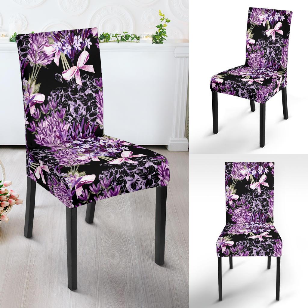 Lavender Pattern Print Design LV06 Dining Chair Slipcover-JORJUNE.COM