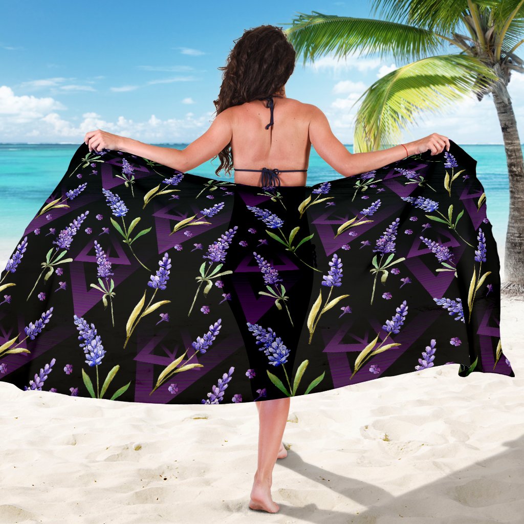 Lavender Pattern Print Design LV07 Sarong Pareo Wrap