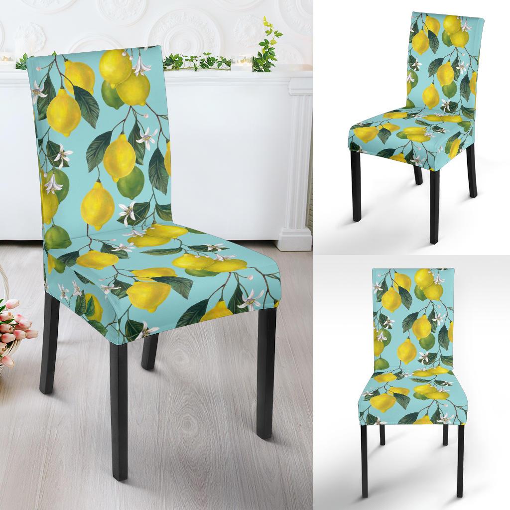 Lemon Pattern Print Design LM05 Dining Chair Slipcover-JORJUNE.COM