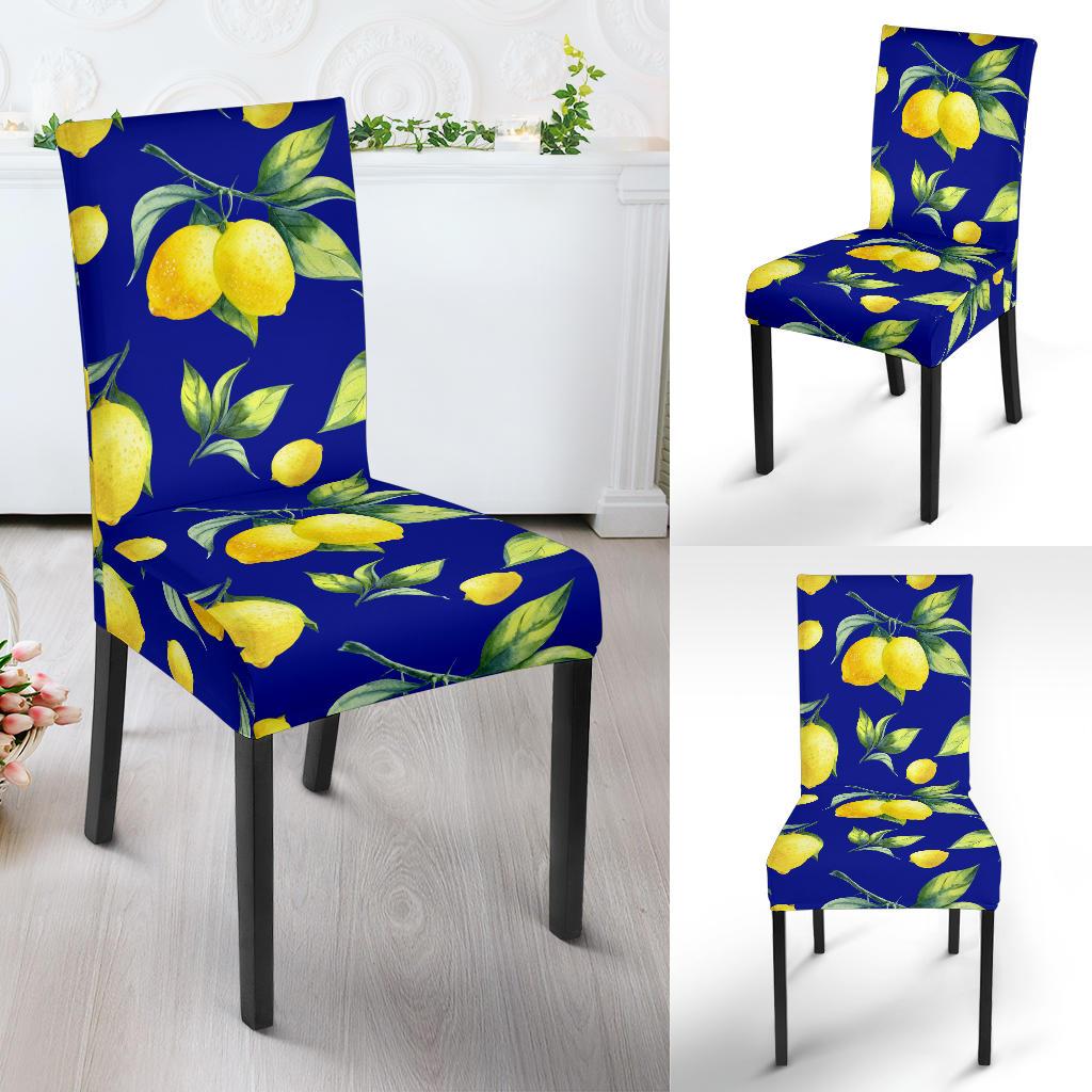 Lemon Pattern Print Design LM06 Dining Chair Slipcover-JORJUNE.COM