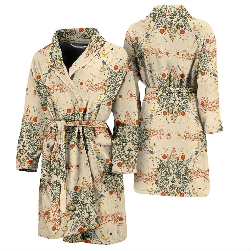 Leo Pattern Print Design 02 Men Bathrobe-JORJUNE.COM