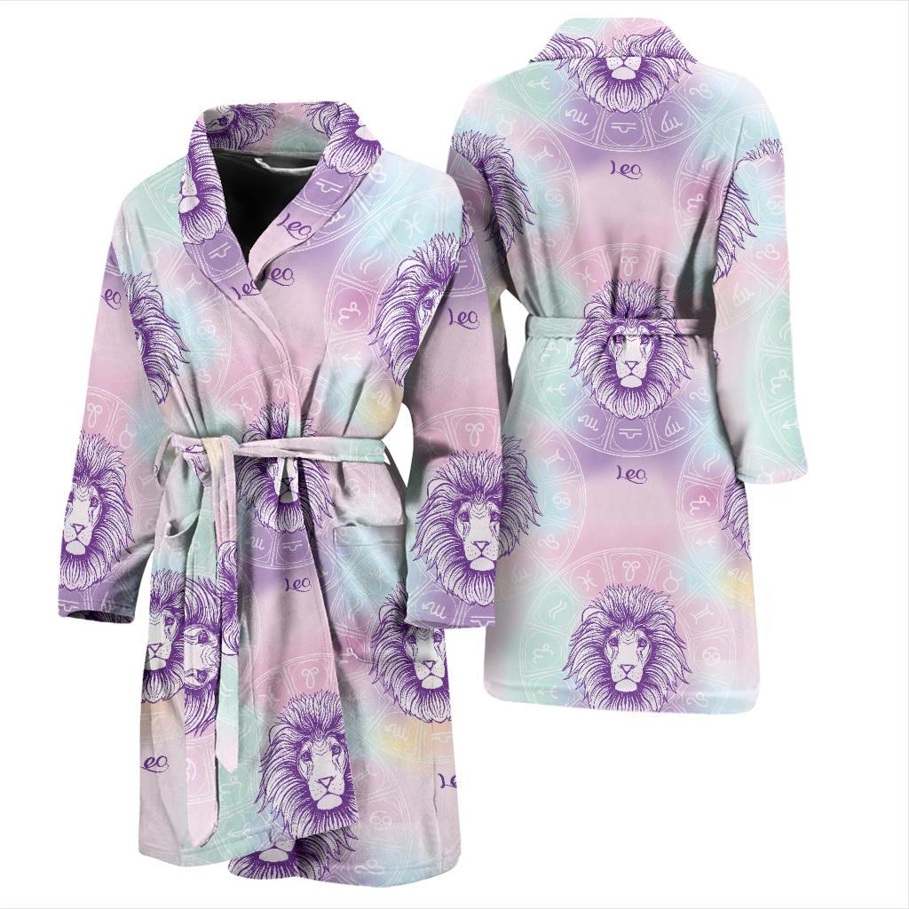 Leo Pattern Print Design 03 Men Bathrobe-JORJUNE.COM