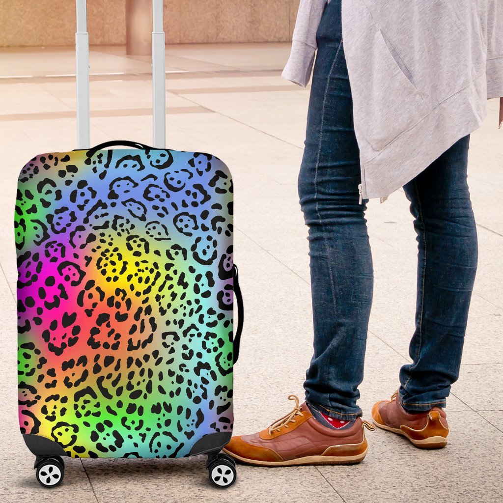 Leopard Rainbow Luggage Cover Protector