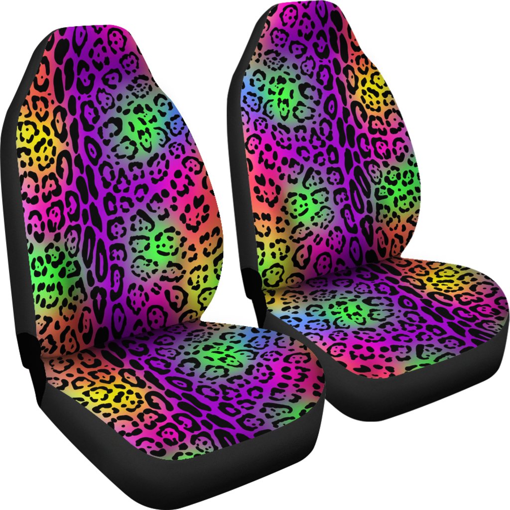 Leopard Rainbow Universal Fit Car Seat Covers