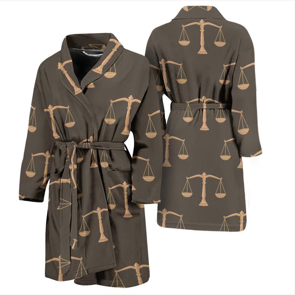 Libra Pattern Print Design 01 Men Bathrobe-JORJUNE.COM