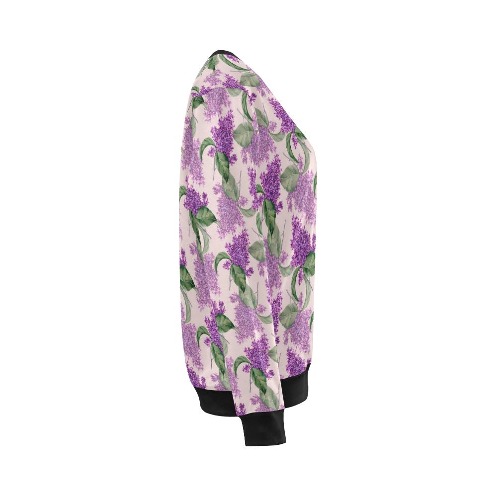 Lilac Pattern Print Design LI02 Women Long Sleeve Sweatshirt-JorJune
