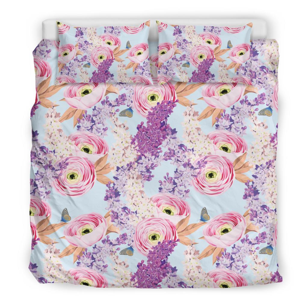 Lilac Pattern Print Design LI03 Duvet Cover Bedding Set-JORJUNE.COM