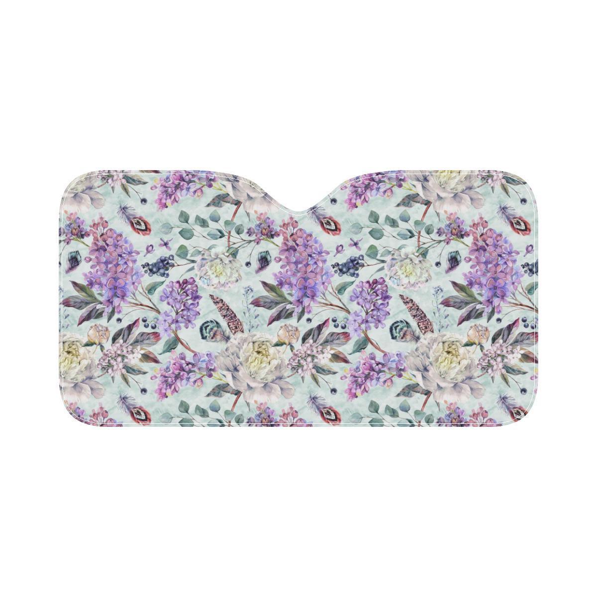Lilac Pattern Print Design LI06 Car Sun Shade-JorJune