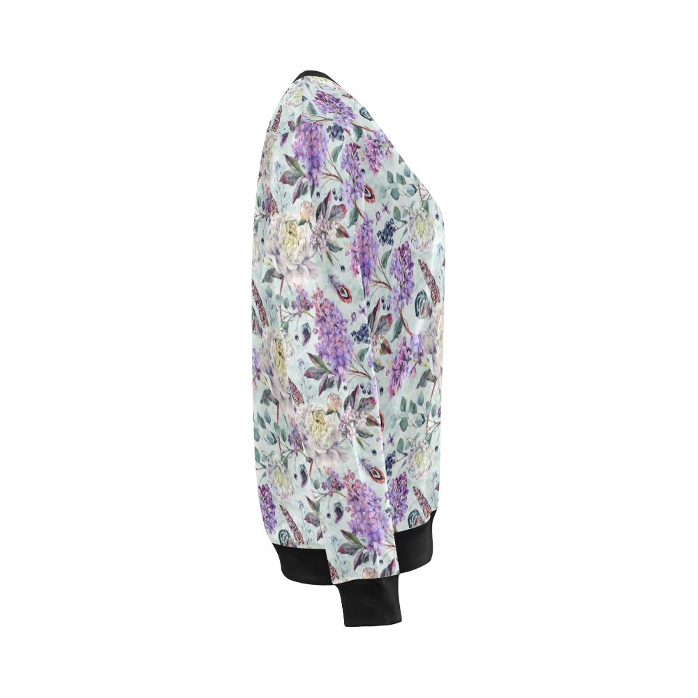 Lilac Pattern Print Design LI06 Women Long Sleeve Sweatshirt-JorJune