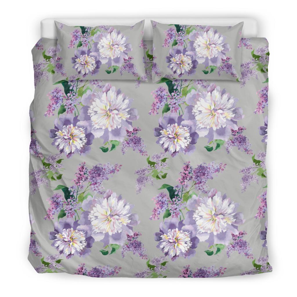 Lilac Pattern Print Design LI07 Duvet Cover Bedding Set-JORJUNE.COM